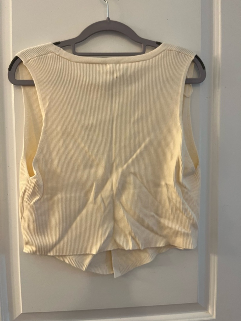 Garage Cream Ribbed Button-Front Tank - Picture 2 of 4